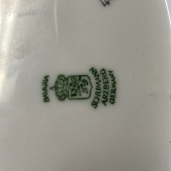 Schumann Bavaria German Oval Celery Dish Antique Gold Fall Floral Roses - Picture 5 of 5